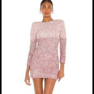 Retrofete Nikki Ombre Sequins Dress Dusty Rose Medium